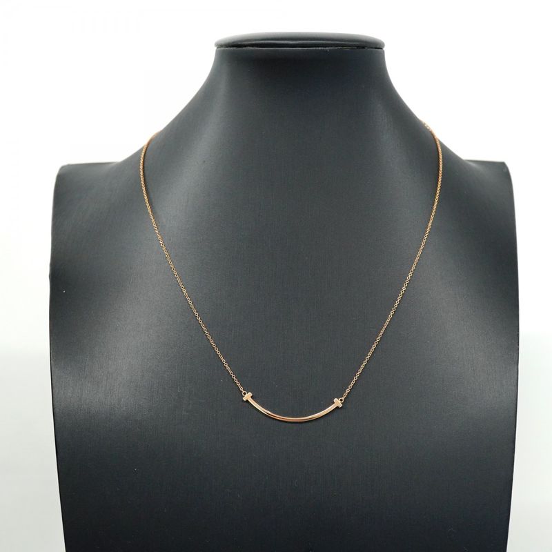 Tiffany & Co Necklace T-smile Small 18K Pink Gold Pink Gold Ladies