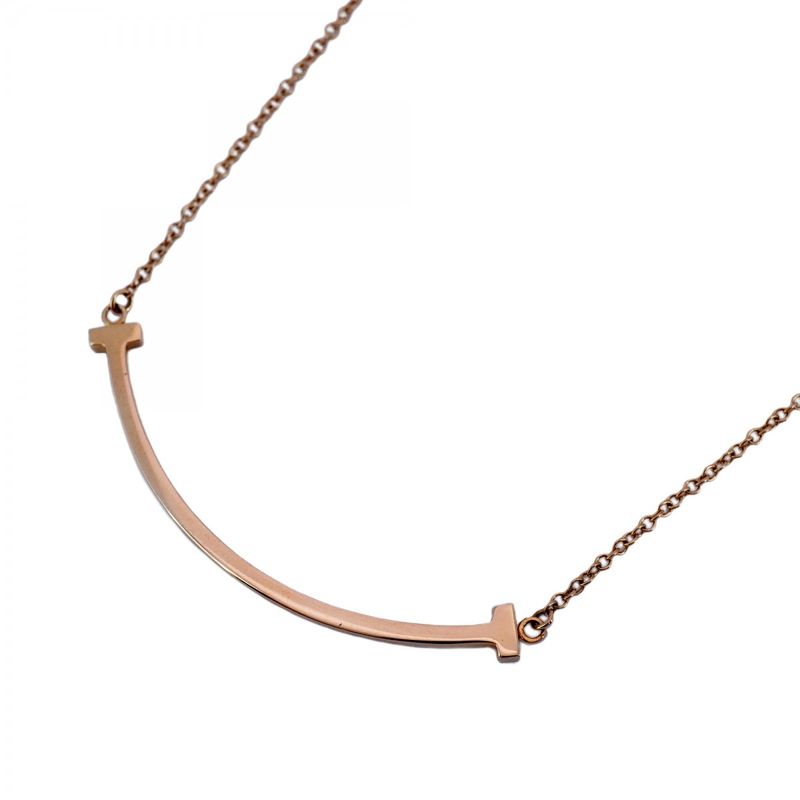 Tiffany & Co Necklace T-smile Small 18K Pink Gold Pink Gold Ladies