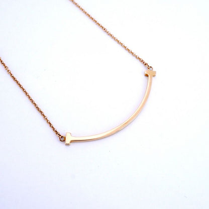 Tiffany & Co Necklace T-smile Small 18K Pink Gold Pink Gold Ladies