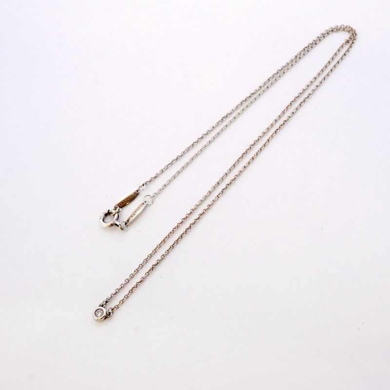 Tiffany & Co Necklace By-the-yard 1PD Silver 925 Diamond Ladies
