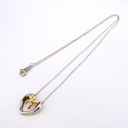 Tiffany & Co Necklace Heart Ribbon 18K Yellow Gold Yellow Gold Silver 925 Women