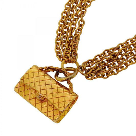 Chanel Necklace Vintage Coco Mark Matelasse GP Plated Gold Ladies