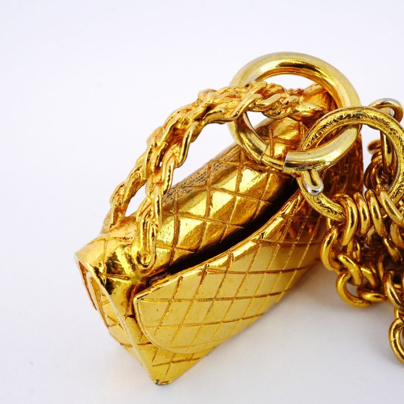 Chanel Necklace Vintage Coco Mark Matelasse GP Plated Gold Ladies