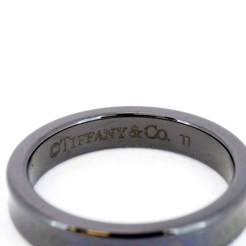 Tiffany & Co Ring Narrow Titanium Black #15 Men's Women's Unisex