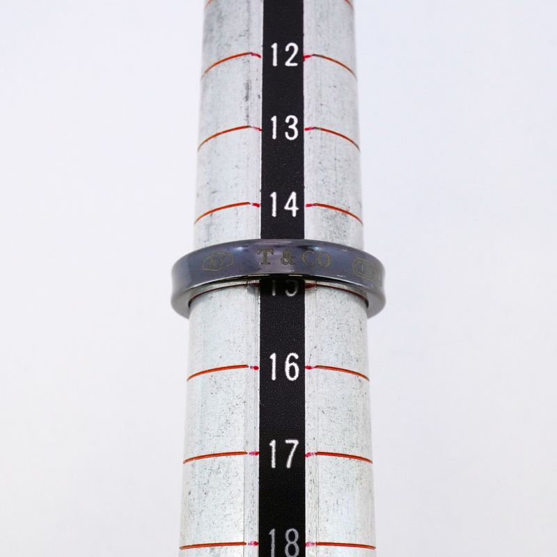 Tiffany & Co Ring Narrow Titanium Black #15 Men's Women's Unisex