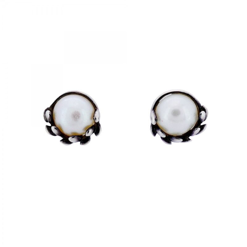 Tiffany & Co Earrings Olive Leaf 925 Silver Pearl Women's