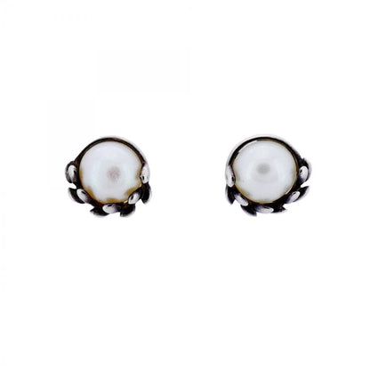 Tiffany & Co Earrings Olive Leaf 925 Silver Pearl Women's