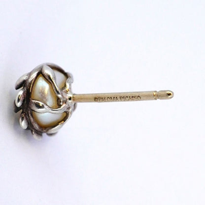 Tiffany & Co Earrings Olive Leaf 925 Silver Pearl Women's