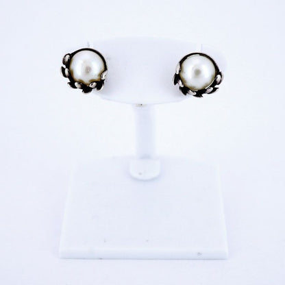 Tiffany & Co Earrings Olive Leaf 925 Silver Pearl Women's