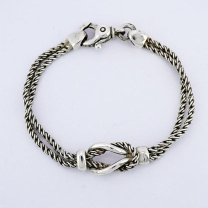 Tiffany & Co Bracelet Center Knot Double Rope Silver 925 Ladies