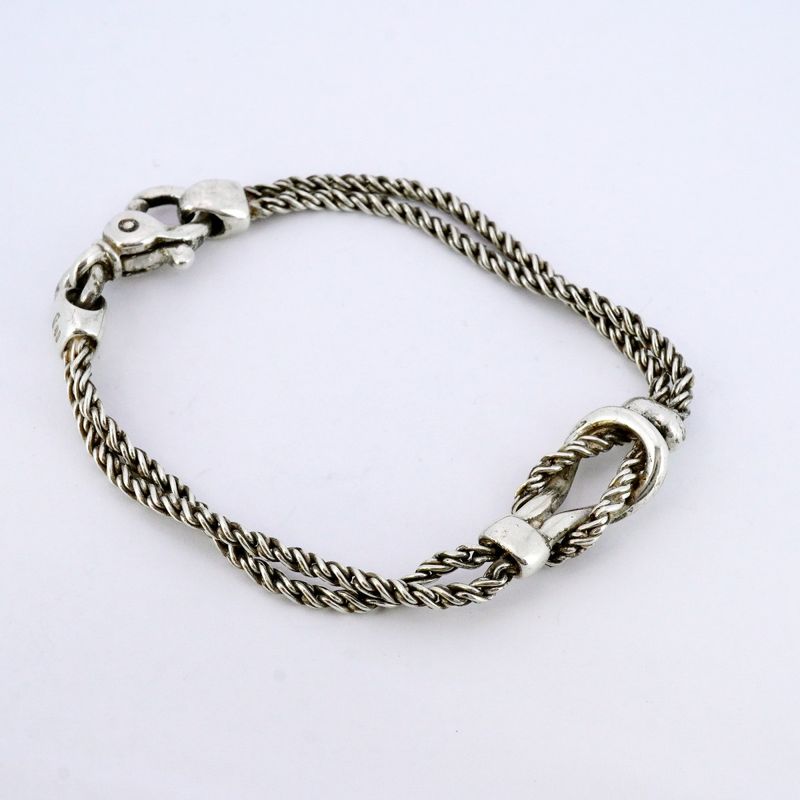 Tiffany & Co Bracelet Center Knot Double Rope Silver 925 Ladies