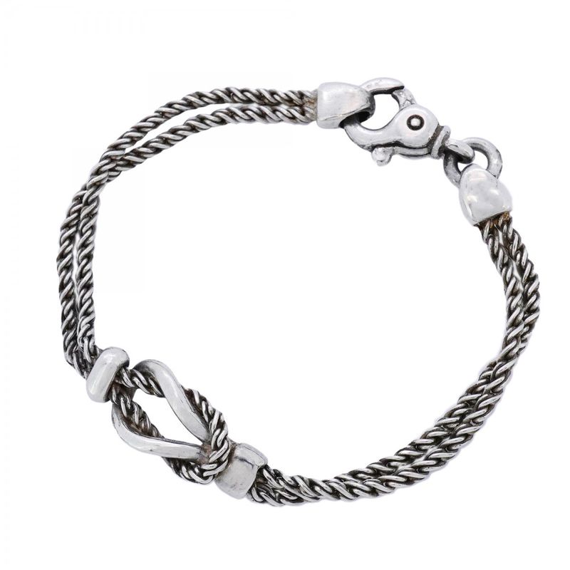 Tiffany & Co Bracelet Center Knot Double Rope Silver 925 Ladies