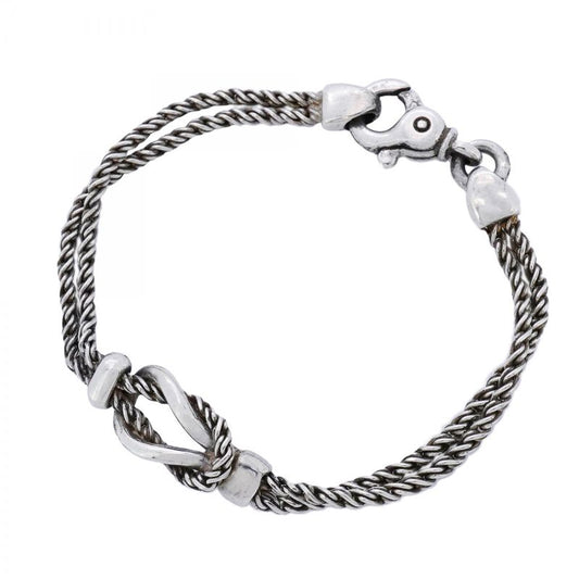 Tiffany & Co Bracelet Center Knot Double Rope Silver 925 Ladies