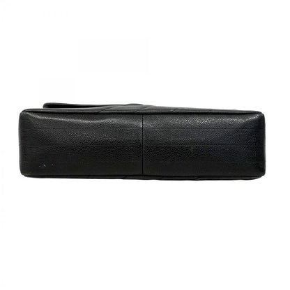 Chanel Shoulder Bag Bias Stitch Caviar Skin Black Gold Hardware Women