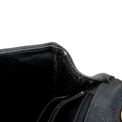 Chanel Shoulder Bag Bias Stitch Caviar Skin Black Gold Hardware Women