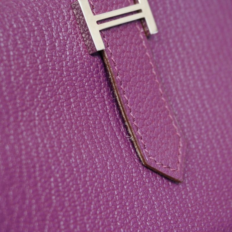 Hermes Long Wallet Bearn Souffle Chevre Misol Viole Silver Hardware □M Engraved