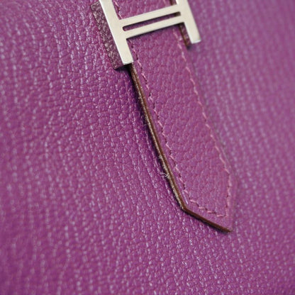 Hermes Long Wallet Bearn Souffle Chevre Misol Viole Silver Hardware □M Engraved