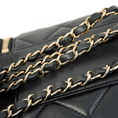 Chanel Vanity Bag Matelasse Lambskin Black Gold Hardware Women