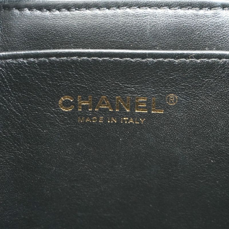 Chanel Vanity Bag Matelasse Lambskin Black Gold Hardware Women
