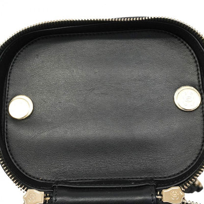 Chanel Vanity Bag Matelasse Lambskin Black Gold Hardware Women