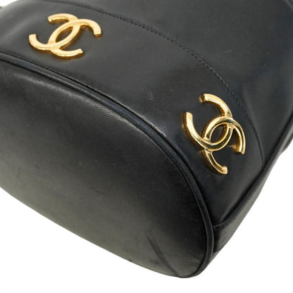 Chanel Shoulder Bag Triple Coco Lambskin Black Gold Hardware Women