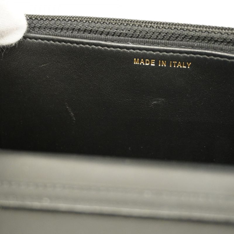 Chanel Shoulder Wallet Camellia Caviar Skin Black Chien Pan Gold Hardware Women