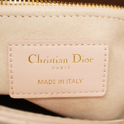 Christian Dior Handbag Canage Lady Dior Leather Baby Pink Chien Pan Gold