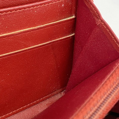 Chanel Long Wallet Camellia Lambskin Bordeaux Silver Hardware Women