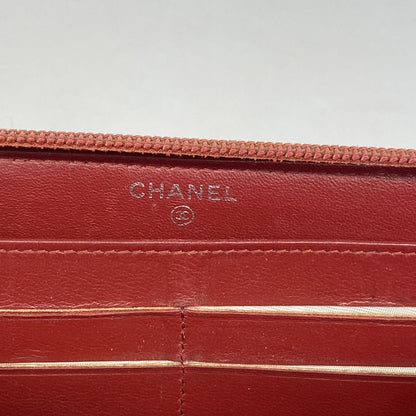 Chanel Long Wallet Camellia Lambskin Bordeaux Silver Hardware Women