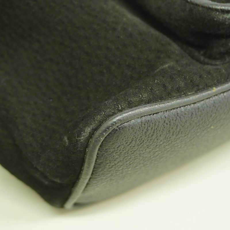 Gucci Backpack Daypack Bamboo 003 1956 Suede Black Gold Hardware Women's