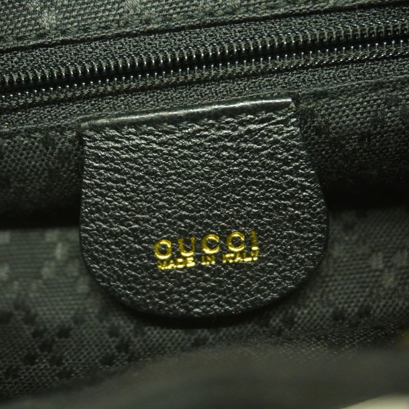 Gucci Backpack Daypack Bamboo 003 1956 Suede Black Gold Hardware Women's