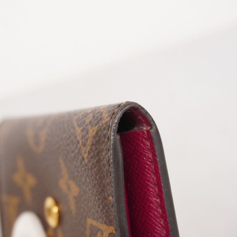 Louis Vuitton Coin Case Monogram Porte Monet Rosalie M41939 Brown Fuchsia Ladies