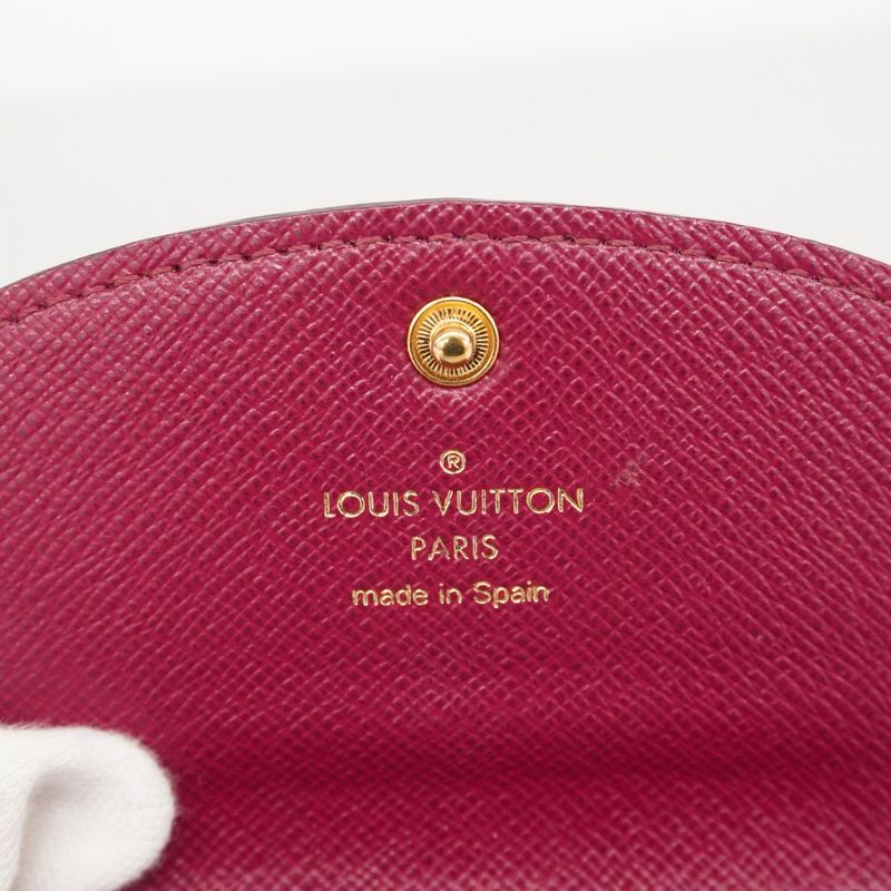 Louis Vuitton Coin Case Monogram Porte Monet Rosalie M41939 Brown Fuchsia Ladies