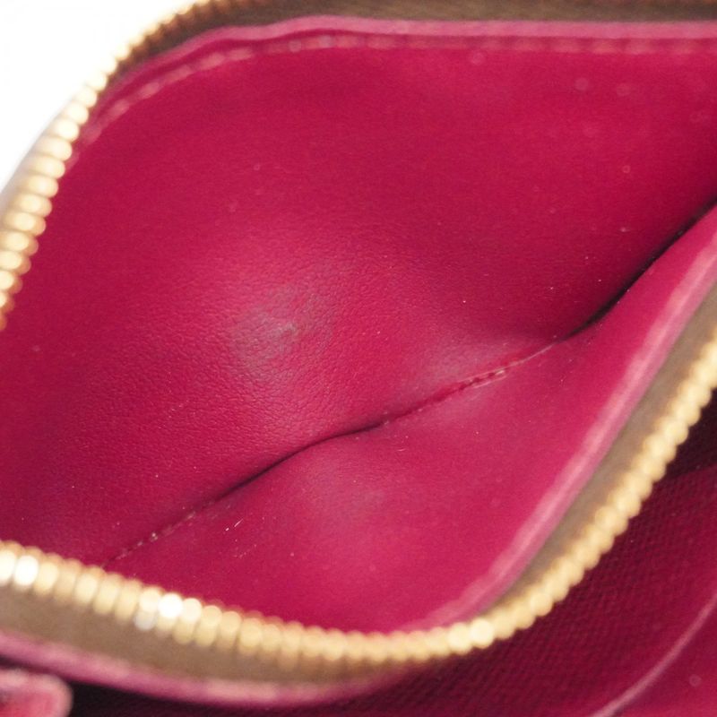 Louis Vuitton Coin Case Monogram Porte Monet Rosalie M41939 Brown Fuchsia Ladies