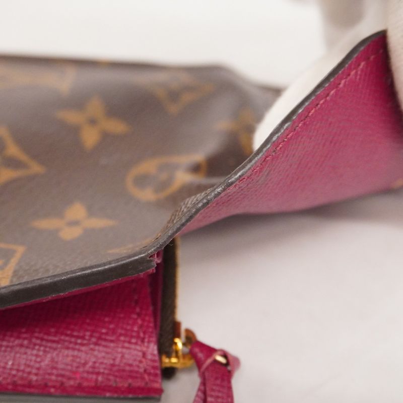 Louis Vuitton Coin Case Monogram Porte Monet Rosalie M41939 Brown Fuchsia Ladies