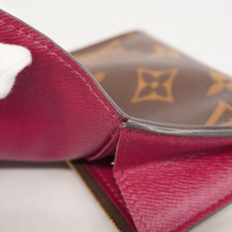 Louis Vuitton Coin Case Monogram Porte Monet Rosalie M41939 Brown Fuchsia Ladies
