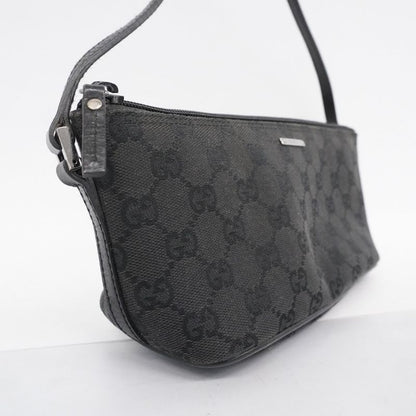 Gucci Handbag GG Canvas 07198 Canvas Black Silver Hardware Women
