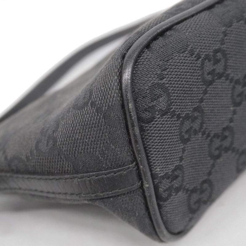 Gucci Handbag GG Canvas 07198 Canvas Black Silver Hardware Women