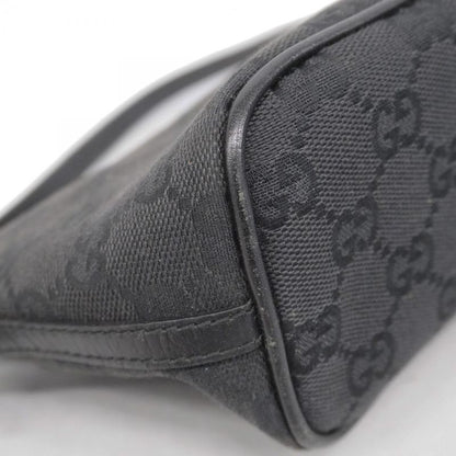 Gucci Handbag GG Canvas 07198 Canvas Black Silver Hardware Women