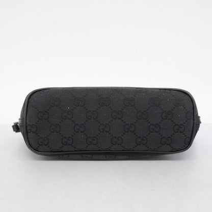 Gucci Handbag GG Canvas 07198 Canvas Black Silver Hardware Women