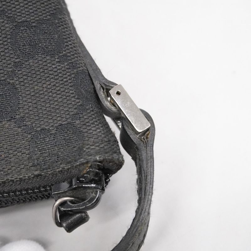 Gucci Handbag GG Canvas 07198 Canvas Black Silver Hardware Women