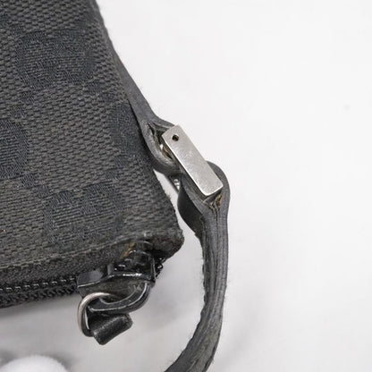 Gucci Handbag GG Canvas 07198 Canvas Black Silver Hardware Women