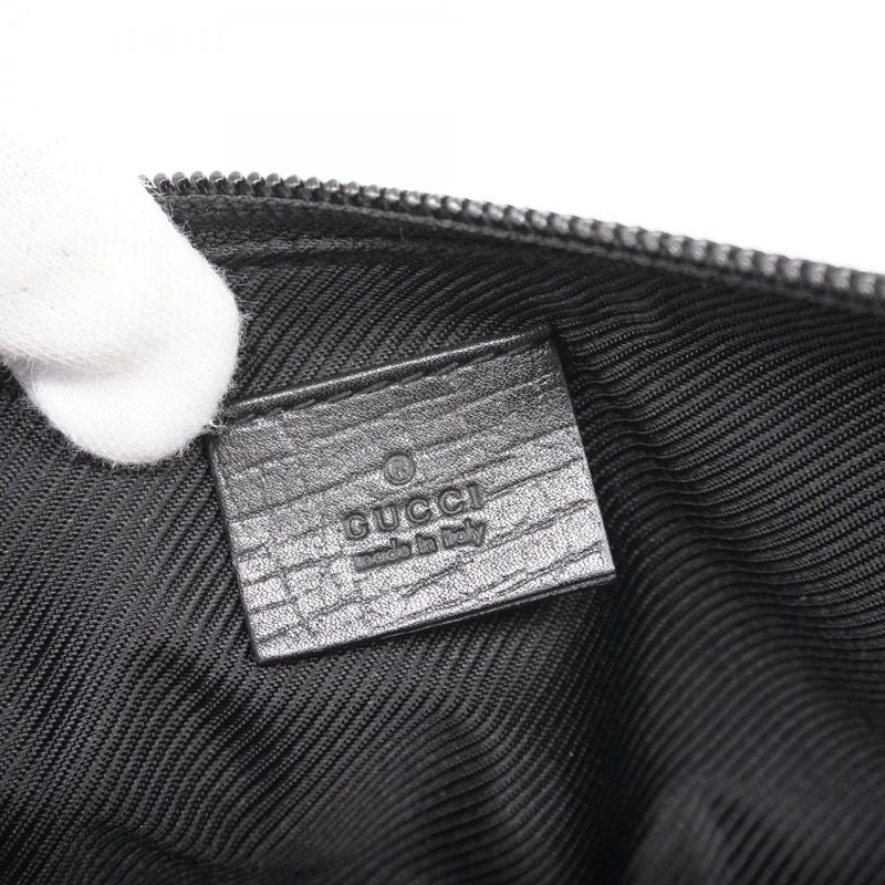 Gucci Handbag GG Canvas 07198 Canvas Black Silver Hardware Women