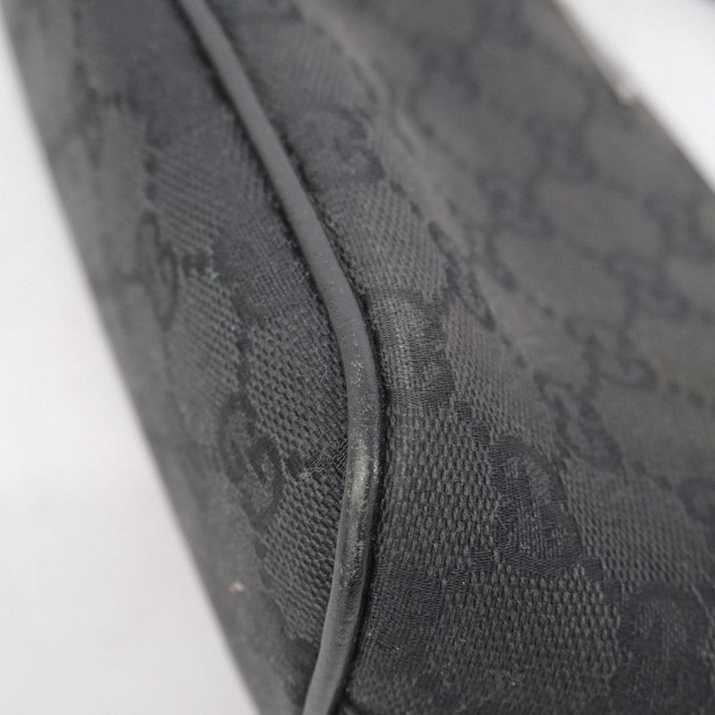 Gucci Handbag GG Canvas 07198 Canvas Black Silver Hardware Women