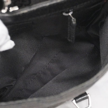 Gucci Waist Bag GG Canvas 92543 Canvas Black Silver Hardware Men Women Unisex