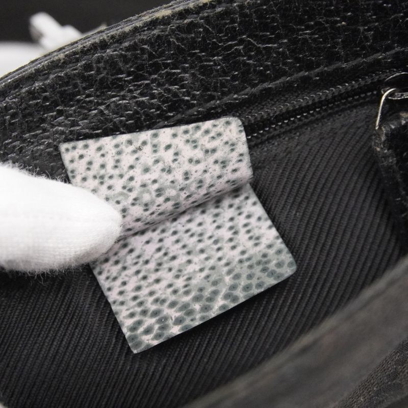 Gucci Waist Bag GG Canvas 92543 Canvas Black Silver Hardware Men Women Unisex