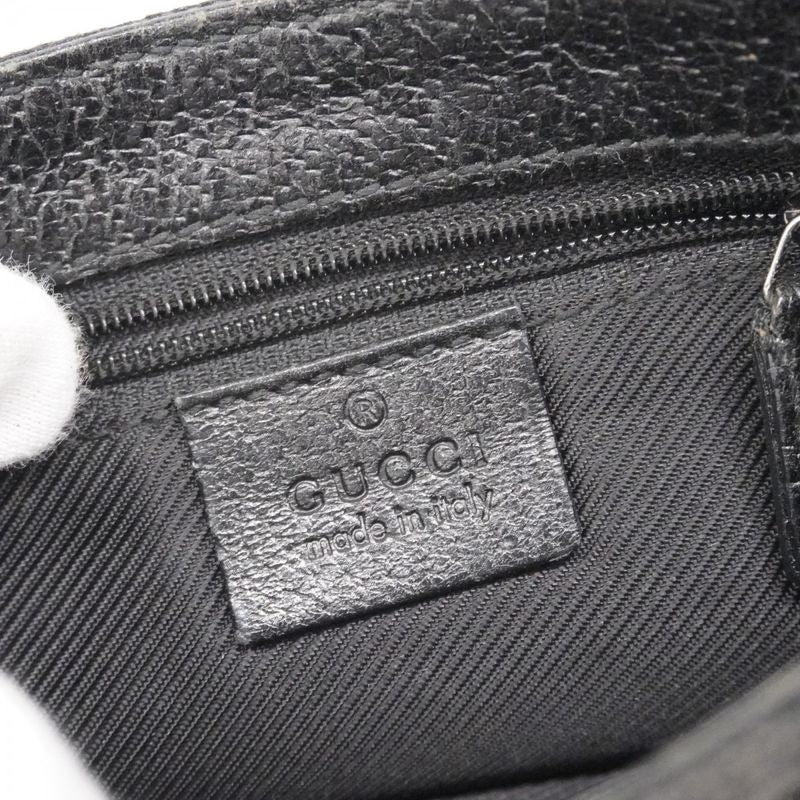 Gucci Waist Bag GG Canvas 92543 Canvas Black Silver Hardware Men Women Unisex