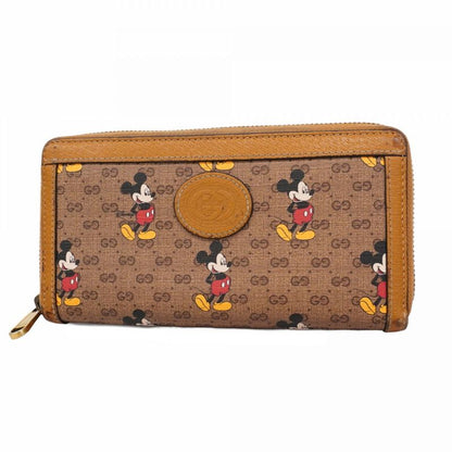 Gucci Long Wallet Micro Guccissima Mickey Mouse Collaboration 602532 PVC Brown