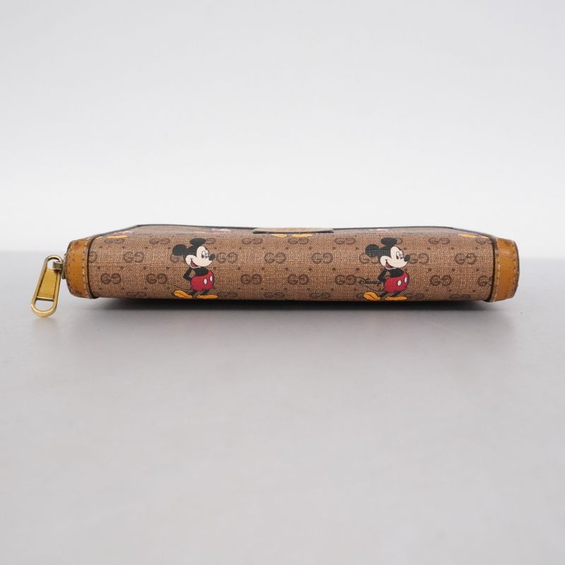 Gucci Long Wallet Micro Guccissima Mickey Mouse Collaboration 602532 PVC Brown