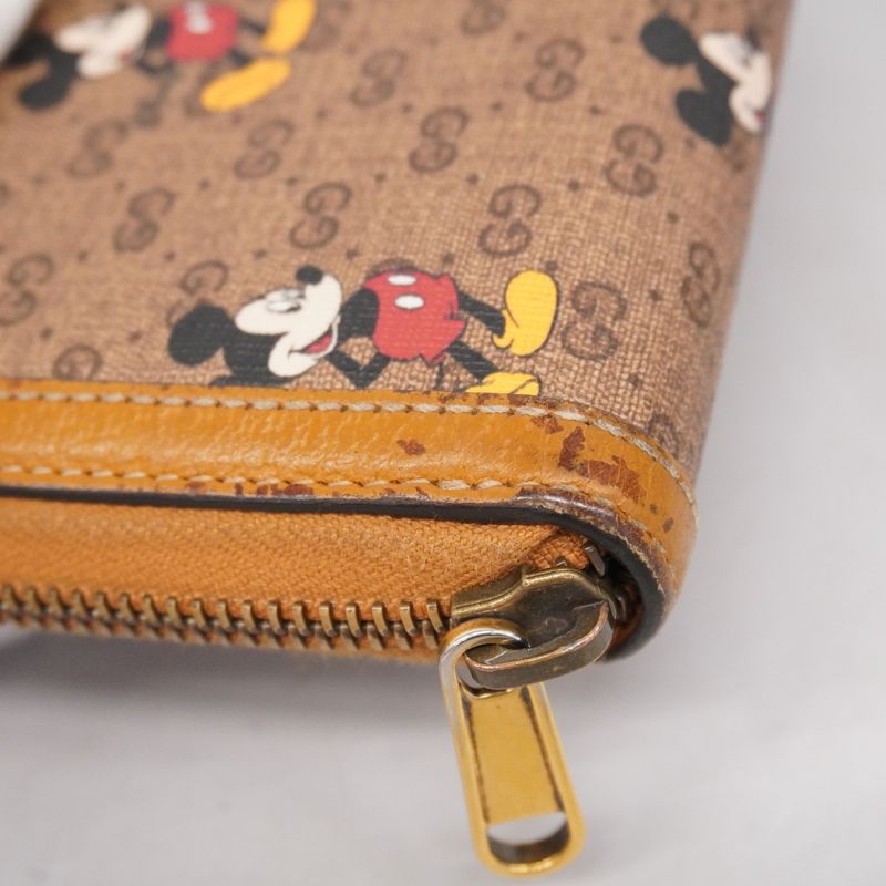 Gucci Long Wallet Micro Guccissima Mickey Mouse Collaboration 602532 PVC Brown